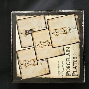 Kimberly Poloson Dress Forms Couture Porcelain Plates Set of 4